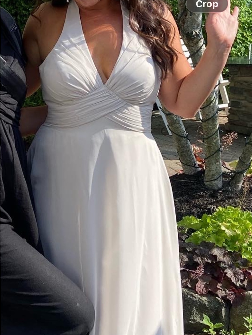 Azazie frost Halter A-Line Dress